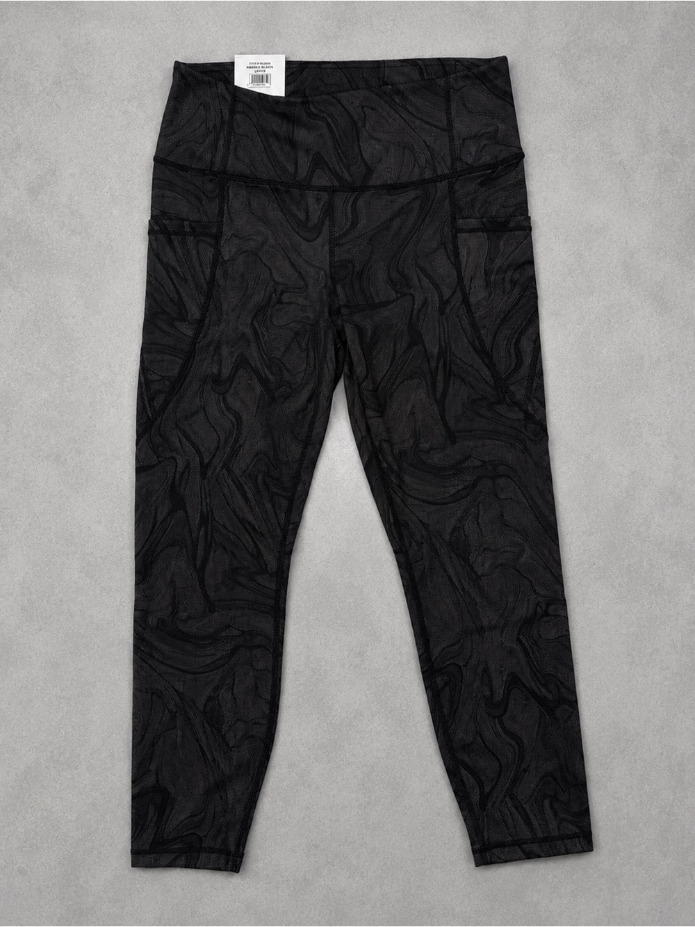 NWT Active Life Women's Marble Print Pocket Tight Leggings Yoga Pants Size Large
